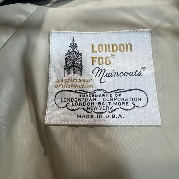 VTG London Fog Maincoats Double Breasted Trench Coat Size 8R Belt Made in USA - Picture 8 of 11